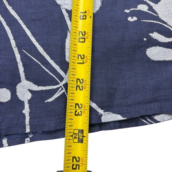 Lands Downunder Linen Lagenlook Italy Top Costal Artsy Botanical Asymmetric M - Picture 9 of 10